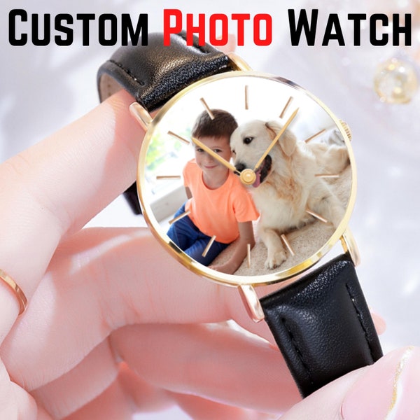 Personalized Engraved Photo Watch, Custom Photo Watch, Mens Watch, Gifts for Him, Gifts for Dad, Personalized Father's Day Gift,Custom Watch