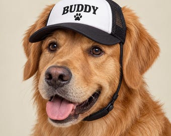 Custom Dog Foam Trucker Hat | Personalized Pet Name Mesh Cap