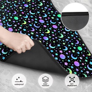 Star Moon Automotive Floor Mats 4PCS Galaxy Design Car Carpet Set Cute Aesthetic Interior Accessories image 4