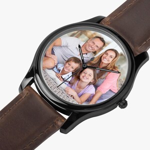 Custom Photo Watch Gift for Him or Her Personalized Black Classic Keepsake Anniversary Birthday