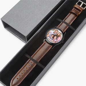 Custom Photo Watch Gift for Him or Her Personalized Black Classic Keepsake Anniversary Birthday