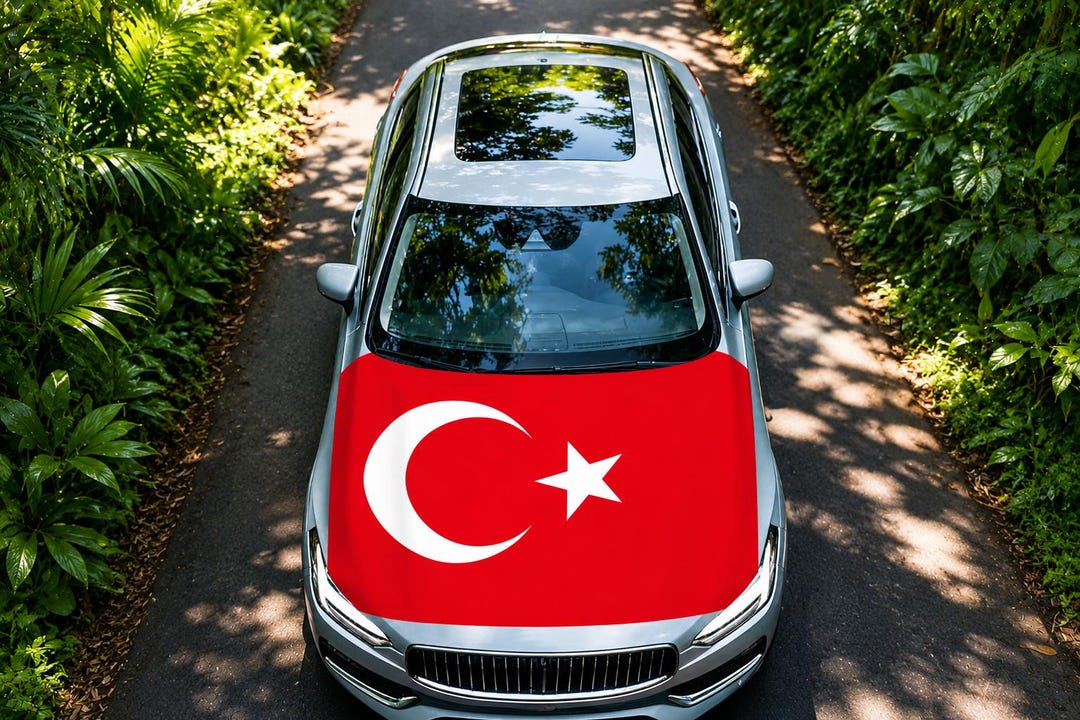 Turkish Flag Car Hood Cover and Flag Set, Patriotic Vehicle Decor - Etsy