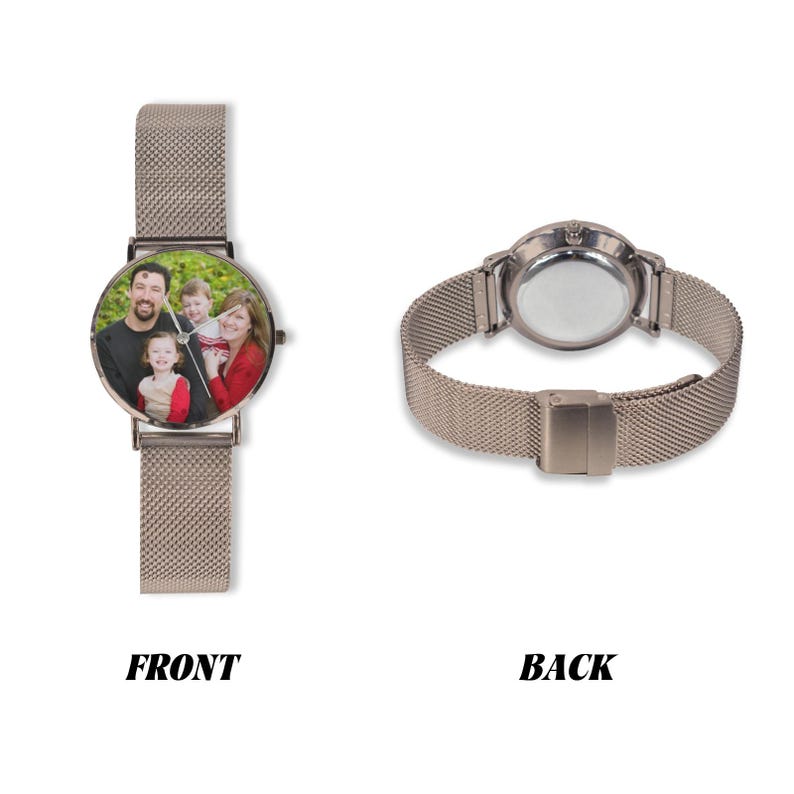 Custom Photo Women's Watch, Personalized Stainless Steel Watch, Picture Dial Gift for Mom, Wife, Girlfriend