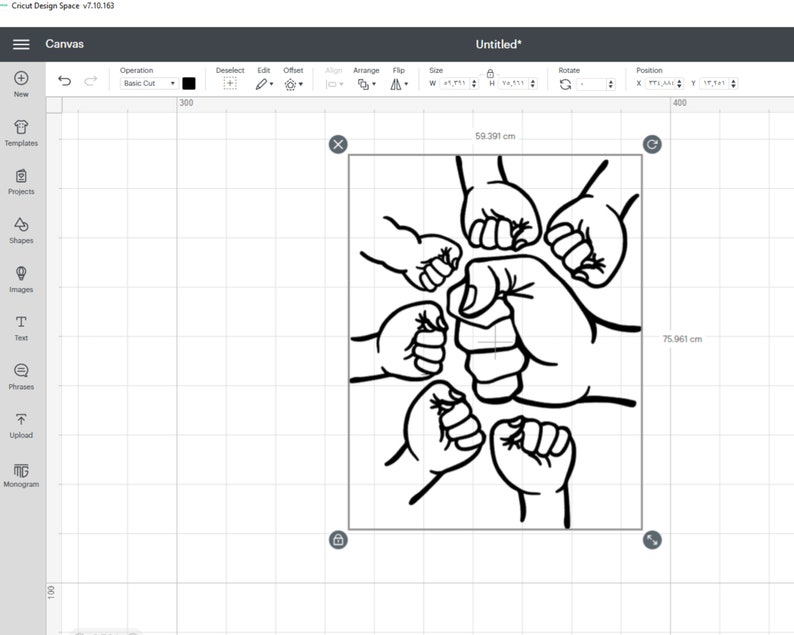 May include: Black and white line art illustration of seven fists raised in the air, symbolizing unity and strength.