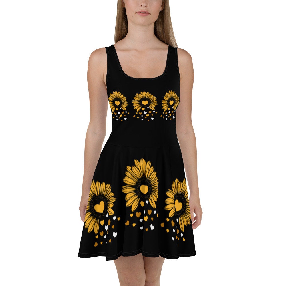 Black sunflower dress hotsell