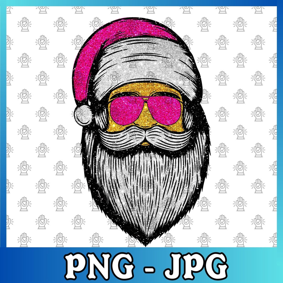Pink Santa Claus PNG, Christmas Glitter Bling PNG, Christmas Lights ...