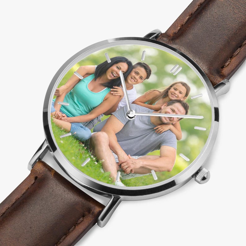 Custom Photo Watch, Personalized Picture Gift, Birthday Anniversary Keepsake for Him Her