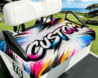 Personalized Golf Cart Seat Cover, Custom Text Photo or Logo, 51x31 Inch Polyester Terry Cloth