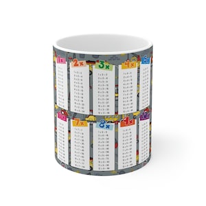 Kindertasse | Multiplikationstabelle Chart Tasse | Multiplikation Quadrat | Mathe Klassenzimmer Dekor | Math Chart | Lunarable Mathematik Raum Tasse