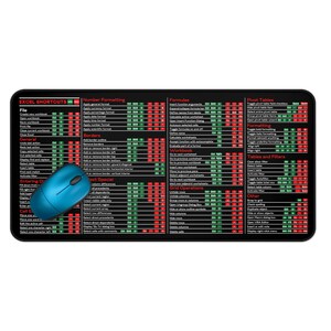 Spreadsheet Shortcut Desk Mat for Office Setup, Productivity Mouse Pad, Computer Desk Pad for Workspaces