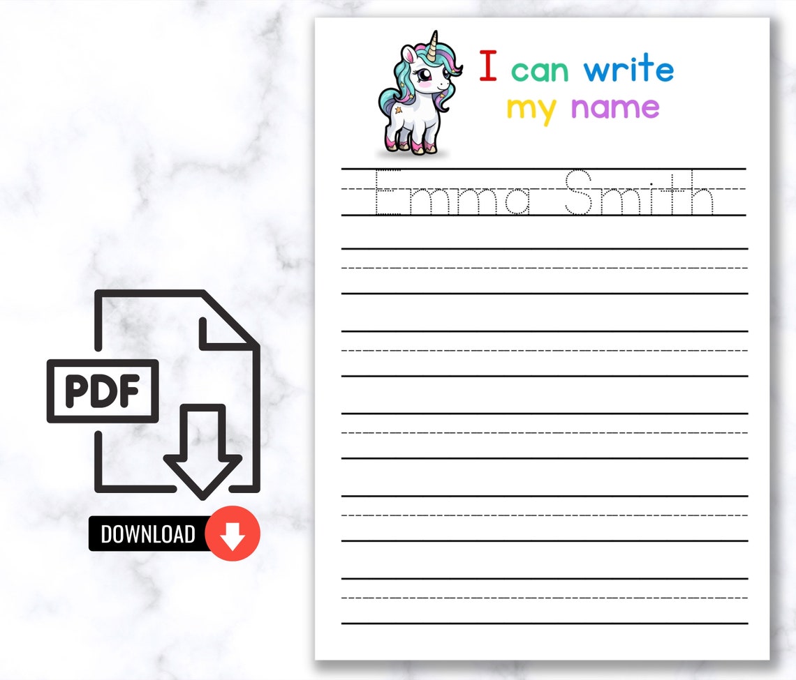 Custom Name Tracing Page, Custom Name Tracing Sheet Handwriting ...