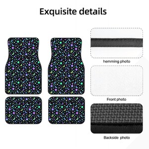 Star Moon Automotive Floor Mats 4PCS Galaxy Design Car Carpet Set Cute Aesthetic Interior Accessories image 5