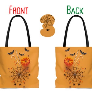 Pumpkin Halloween Pattern Print Leather Tote Bag main image 1