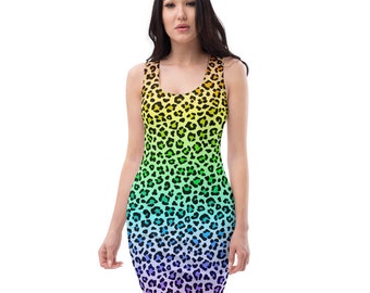 Vestido con estampado de leopardo, vestido con estampado de leopardo para mujer, regalos para ella, vestido con estampado animal, vestido con estampado de guepardo, vestido de noche, vestido de mujer