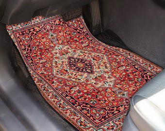 Alfombrillas de coche estilo alfombra persa / Decoración bohemia oriental para coche (juego de 4)