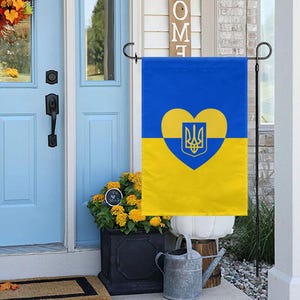 Bandiera Ucraina Tridente 12x18 Poliestere Per Asta Da Giardino Trade Winds - Foto 2
