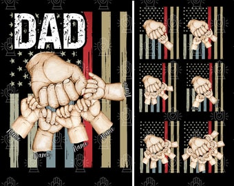 Father's Day Fist Bump Set Flag America, Father's Day Design, Baby Toddler Kid, Dad Hand Fist Bump Png,Baby Toddler Kid Dad Fist Bump PNG