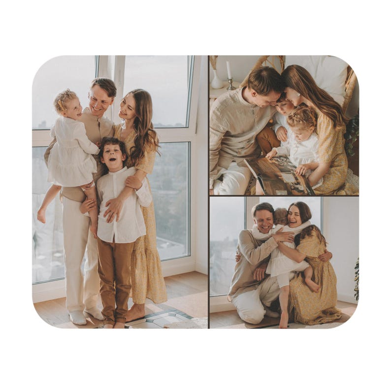 custom mouse pad, Your Photo Gallery Personalized Custom Mouse Pad, Add up to 15 Photos, Custom Photo Collage Mouse Pad, Desk Accessories Up to 3 Photos