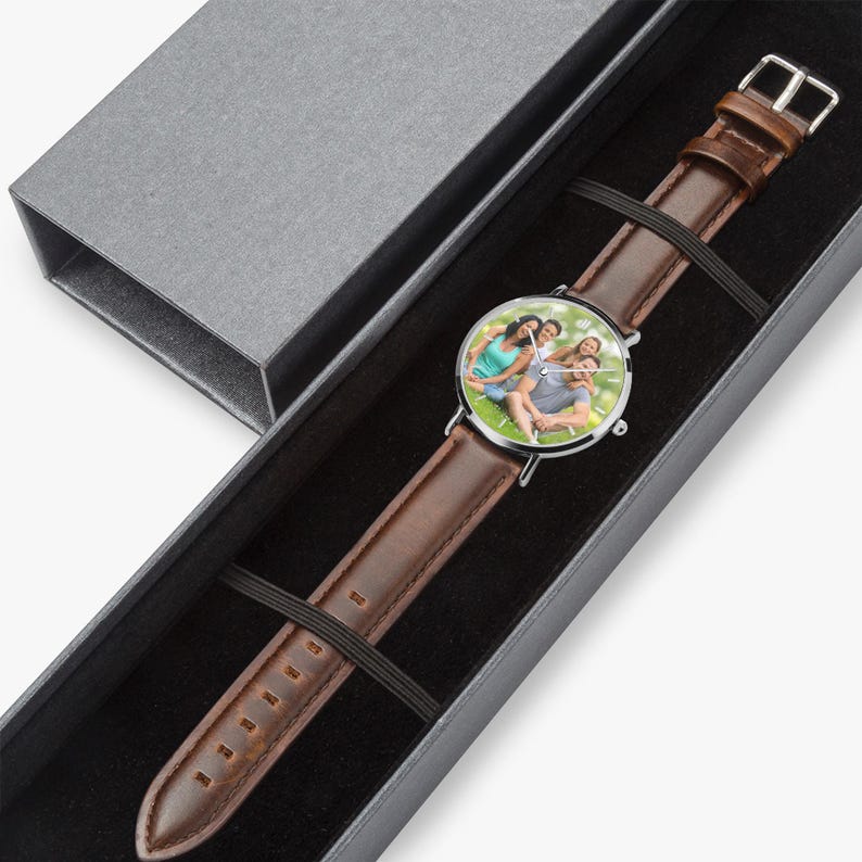 Custom Photo Watch, Personalized Picture Gift, Birthday Anniversary Keepsake for Him Her image 3