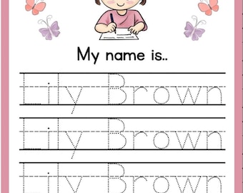 Custom Name Tracing Sheet • Personalized Name Practice Page for Kids • Handwriting Tracing Worksheet Printable • Can Write My Name PDF