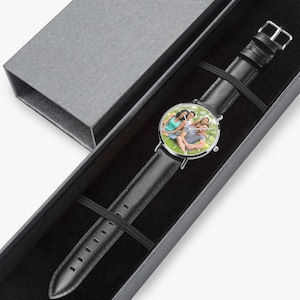 Custom Photo Watch, Personalized Picture Gift, Birthday Anniversary Keepsake for Him Her