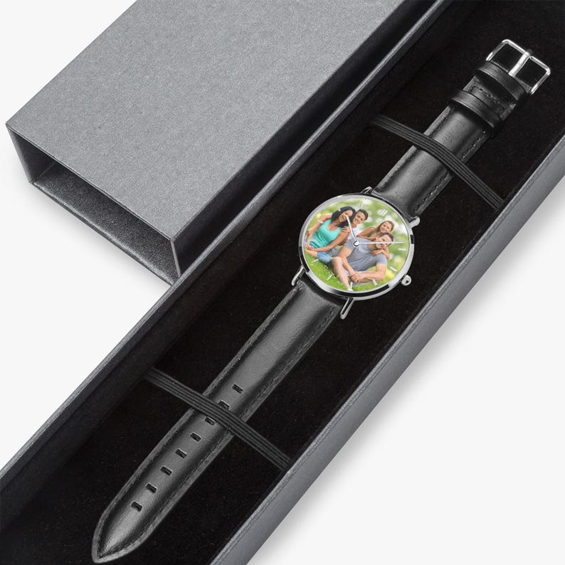 Custom Photo Watch, Personalized Picture Gift, Birthday Anniversary Keepsake for Him Her