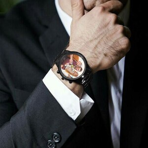 Custom Photo Men's Watch, Personalized Alloy Bracelet Watch, Picture Dial Gift for Husband, Dad, Boyfriend