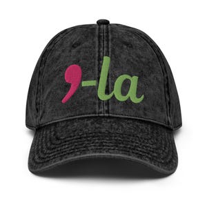 Comma La Vintage Cotton Twill Cap, Kamala Harris Embroidered Hat, Comma La Hat, Kamala Harris 2024 Hat, Comma La Hat, Kamala Harris 2024 cap