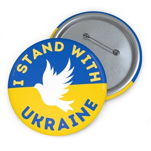 I Stand with Ukraine Pin Button, Ukrainian Fift Pin, Stand with Ukraine, Support Ukraine Button, Pin