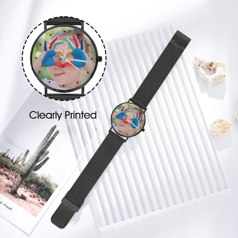 Custom Photo Women's Watch, Personalized Stainless Steel Watch, Picture Dial Gift for Mom, Wife, Girlfriend