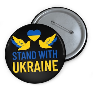 Stand with Ukraine Pin Button, Ukrainian Fift Pin, Stand with Ukraine, Support Ukraine Button, Pin