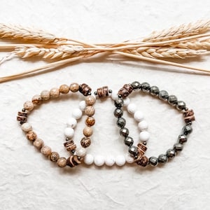 Stretchy Boho Bracelets/Natural Stone Bracelets/Boho Chic/Boho Bracelet/Hippie Chic/Fall Jewelry/Stretch Bracelet/Cowgirl Jewelry/Bracelets