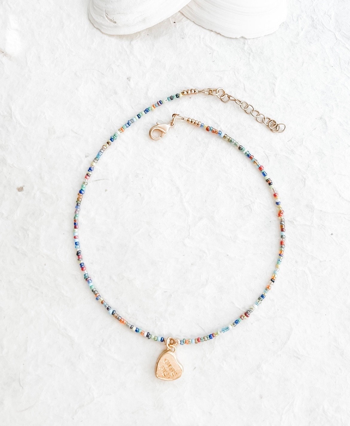 ●VVV● Glass Heart Mix Bead Necklace 24SSNK097MXF Colormix Heart Convertible Necklace - Brighton