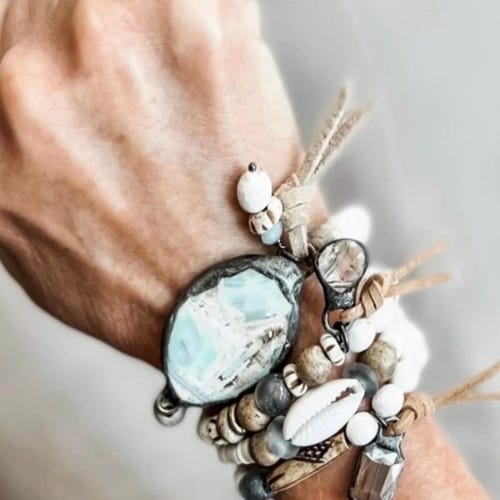 1 pezzo Collana da donna lunga alla moda, con ciondolo a forma di cuore in vetro colorato in stile boho, adatta per vacanze, feste e uso casual | SHEIN ALIA