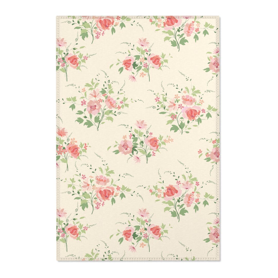 Flower Pattern Rug Design Floral Bouquet Pattern Design - Area Rug - Etsy