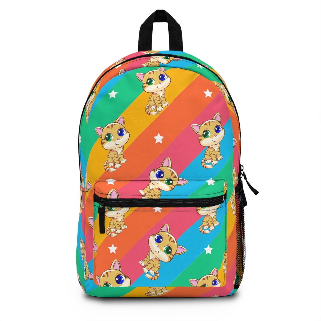 Rainbow Cat Backpack Backpack Back to School Rainbow Cat - Etsy