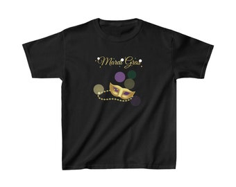 Mardi Gras T-shirt for Girls or Boys, Kids Classic Fit Cotton T-Shirt