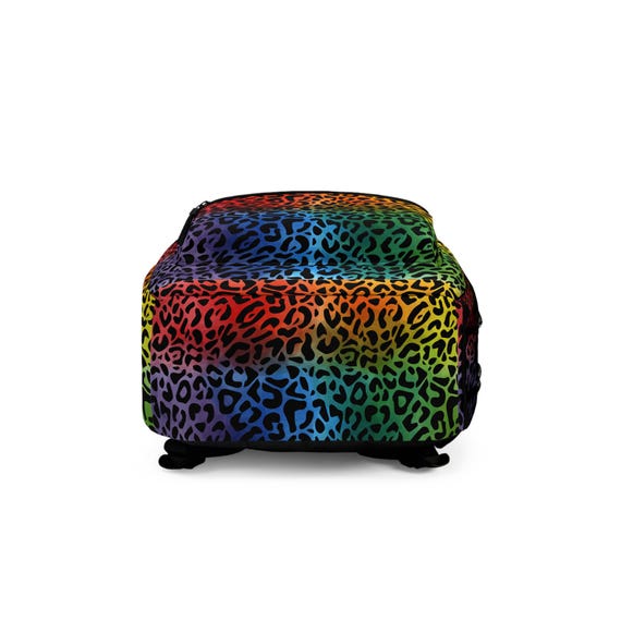 Rainbow Leopard Print Backpack | Backpack Back to School