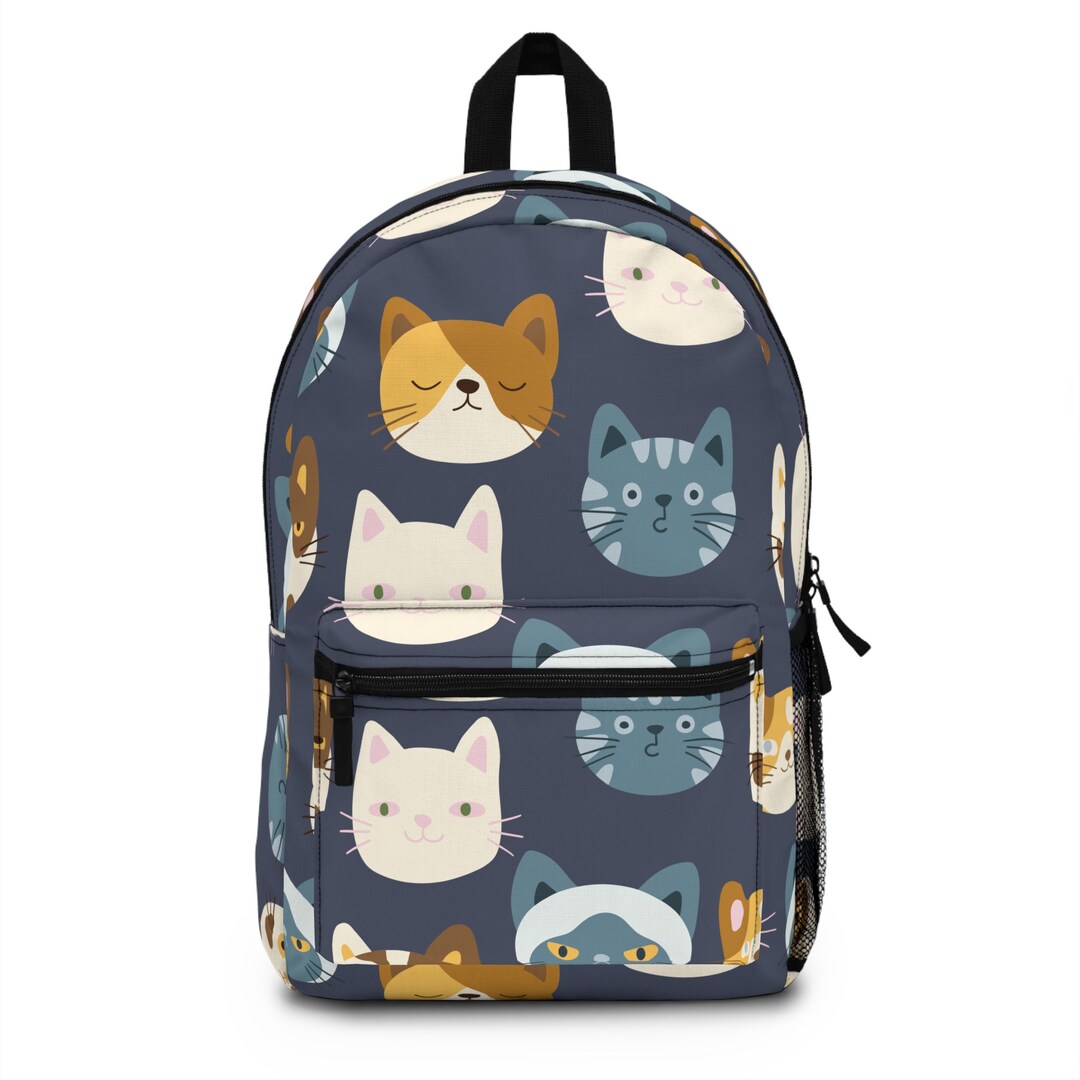 Cat Faces Backpack | Backpack Back to School | Cat Faces Design ...
