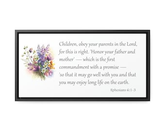 Scripture Sign | Bible Verse Sign | Inspirational Sign | Honor Your Father and Mother | Ephesians 6:1-3