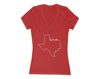 Texas Love Women's Deep V-Neck T-shirt