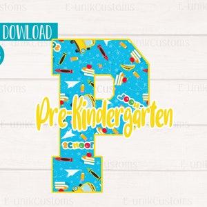 Pre-K PNG File, Pre-Kindergarten Instant Download, PreK Sublimation, DTF graphics, School Grade Design