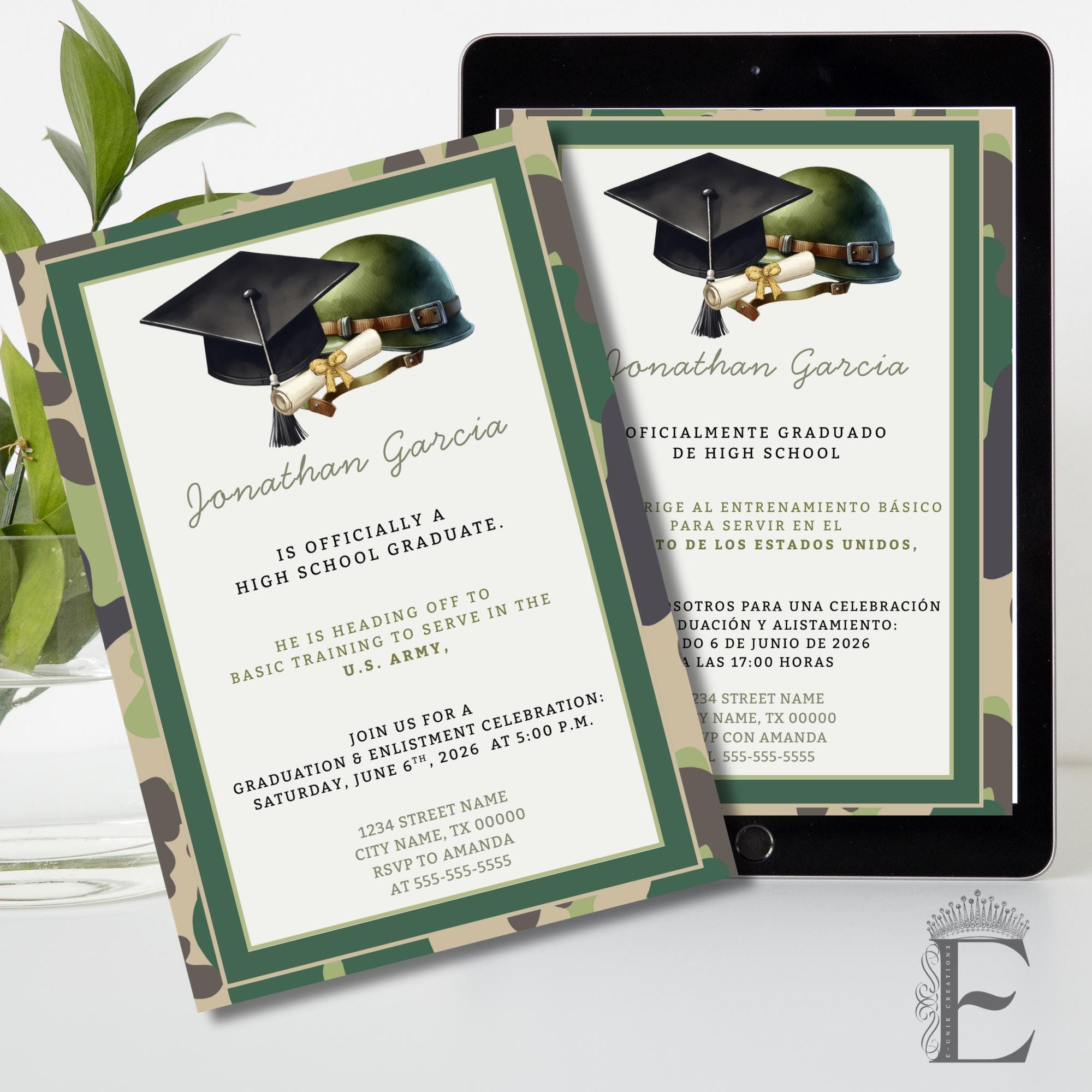 Military Graduation Invitation | Army Deployment Graduate Invite - Etsy