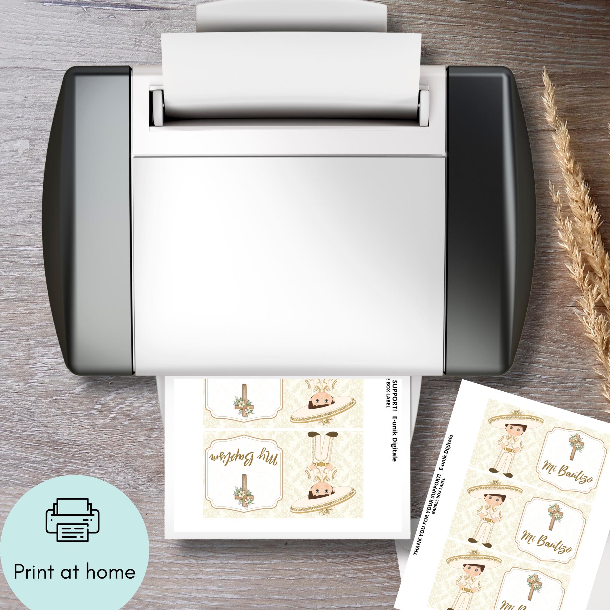 Gold Charro Baptism Party Box Labels: Printable Party Decor (PDF File ...