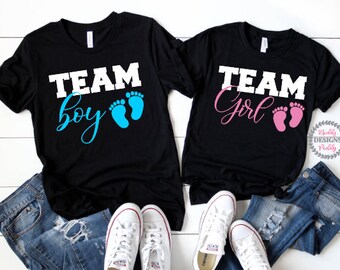 Gender Reveal Shirts, Team Girl Shirt, Team Boy Shirts, Baby Shower Shirts, Pregnancy Announcement Shirts, Pink or Blue Shirts, Gender Tees