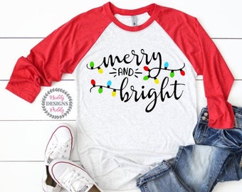 Christmas Shirt, Merry and Bright Shirt, Women's Holiday Shirt, Christmas Tees, Cute Christmas Tees, Matching Christmas Shirts, Believe Tee