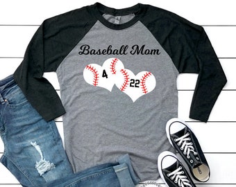 Baseball Mom Shirt, Baseball Heart Shirt, Custom Baseball Shirt, Baseball Moms, Baseball Shirts, Baseball Raglan, Baseball Mom Tee, Unisex