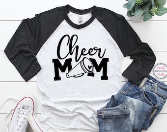 Cheer Mom Shirt, Cheerleader Cheer Shirts, Cheer Shirt, Cheerleading, Cute Cheer Shirt, Glitter Cheer Shirt, Glitter Megaphone, Cheer Bling