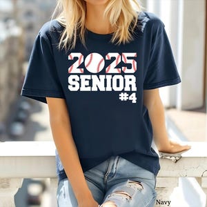 Baseball Shirts, Baseball Senior Shirt, Baseball Mom Shirt, Senior 2025, Game Day Shirt, Senior Mom Shirt, Baseball Dad Shirt, Class of 2025 Navy
