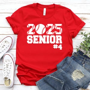Baseball Shirts, Baseball Senior Shirt, Baseball Mom Shirt, Senior 2025, Game Day Shirt, Senior Mom Shirt, Baseball Dad Shirt, Class of 2025 Red